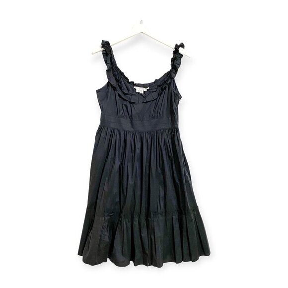 Maggy London black Sleeveless ruffle Mini Dress, Size 10, New with tag - Picture 1 of 12
